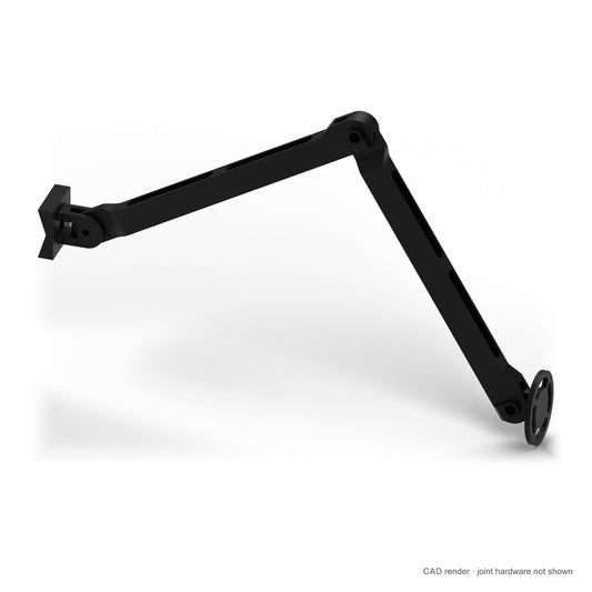 CAD render of PrintRacer Hue V2 two-arm mount kit; joint hardware not shown.